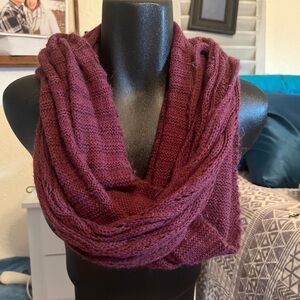 Elegant Burgundy Knit Infinity Scarf